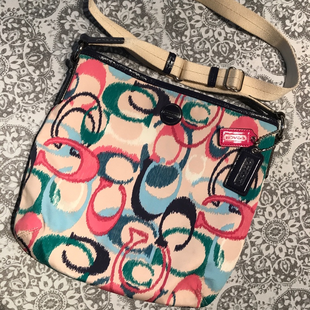 Coach Multicolored Patterned Cross Body Bag